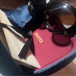 Gucci Black Sunglasses with Red Interior Case